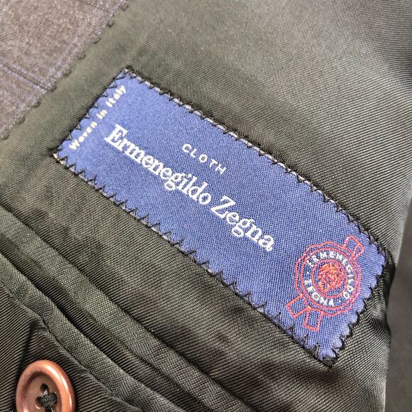 Ermenegildo Zegna Cloth 40 Gray Blue 100% Wool Blazer Sport Coat Jacket - Picture 15 of 16